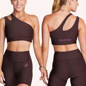 PELOTON Show Up Side To Side Brown Sports Bra